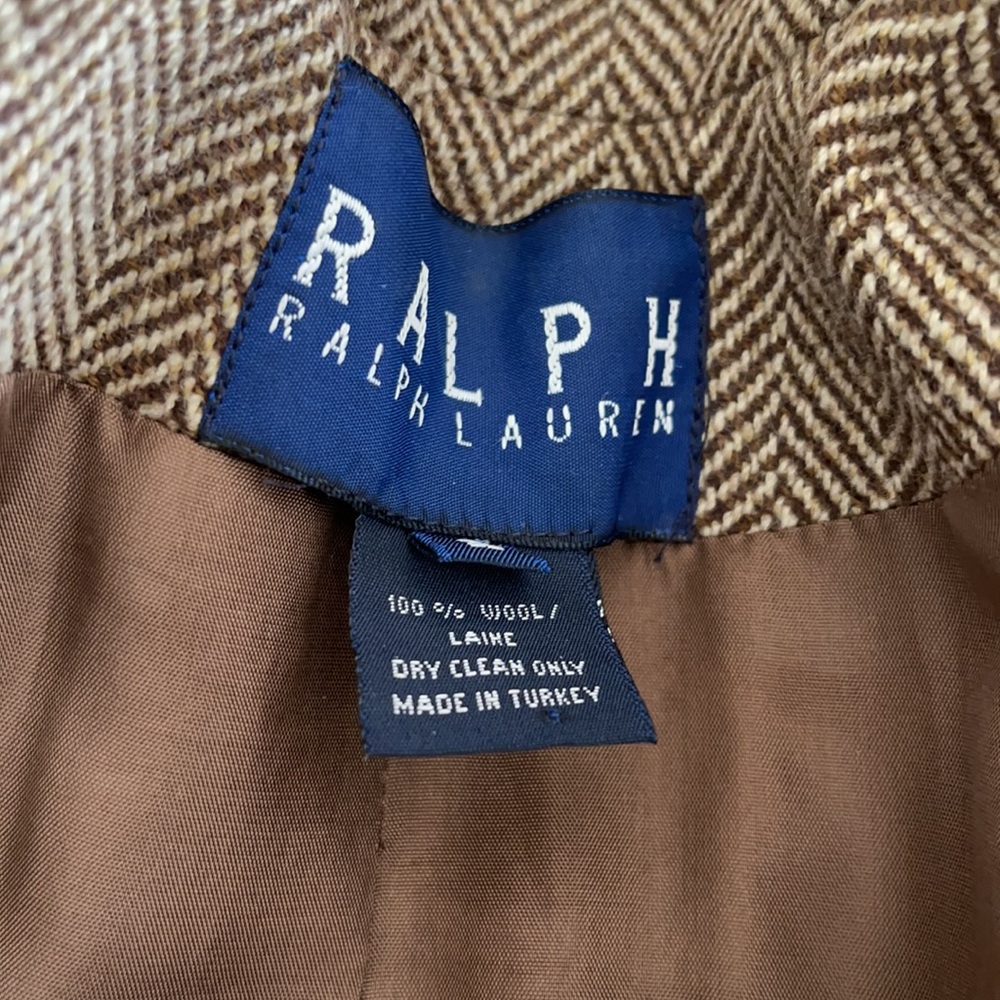 Ralph Lauren Blue Label Brown Wool Herringbone Blazer Jacket Tailored - Picture 7 of 13